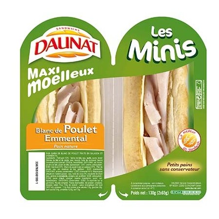 Sandwich Les Minis maxi moelleux Poulet / Emmental